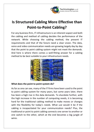 is structured cabling more effective than point