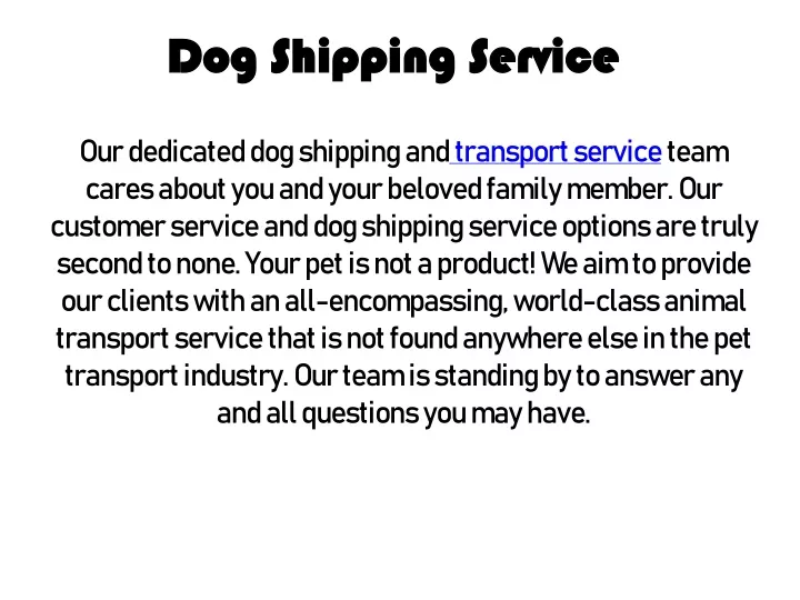 dog shipping service