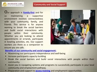 community and social support