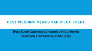 best wedding menus san diego event
