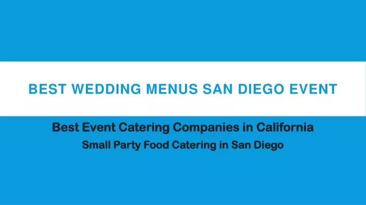 best wedding menus san diego event