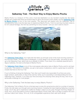Sacred Valley Machu Picchu 2 Day Tour