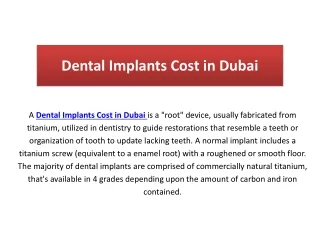 Dental Implant Cost in Dubai