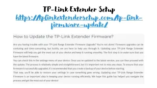 tp link extender setup https tplinkextendersetup