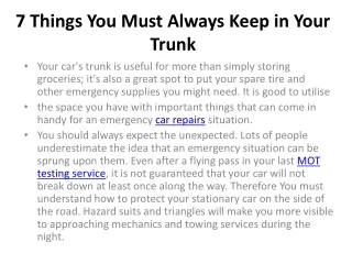 7 Things You Must Always Keep in Your