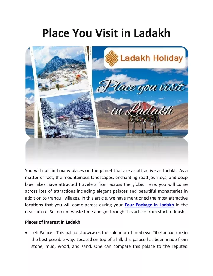 place you visit in ladakh