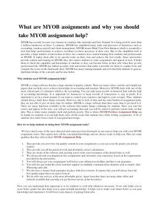 What are MYOB assignments and why you should take MYOB assignment help?