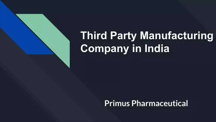 third party manufacturing company in india