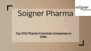 Soigner Pharma Leading PCD Pharma Franchise Company in India
