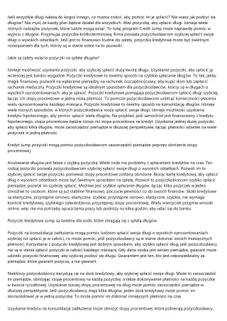 Prosty sposób na skok pożyczka dla zadłużonych został ujawniony