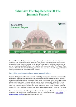 What Are The Top Benefits Of The Jummah Prayer