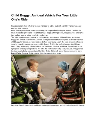 child buggy an ideal vehicle for your little