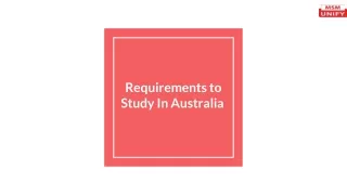 requirements to study in australia