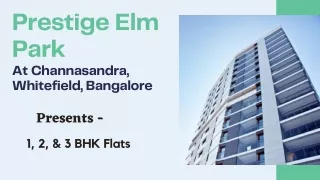 Prestige Elm Park Bangalore - The Dreamy Atmosphere