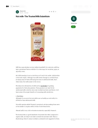 Nut milk- The Trusted Milk Substitute