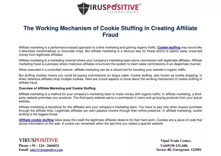 the working mechanism of cookie stuffing