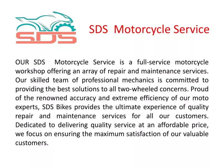 sds motorcycle service