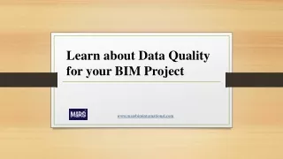 Learn about data quality for your bim project