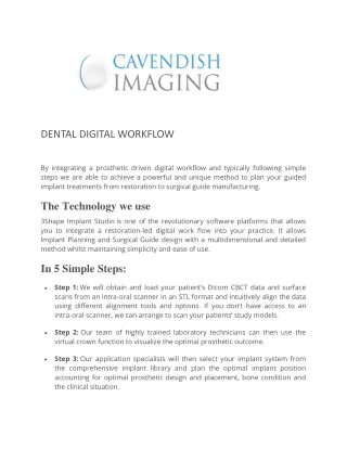 Dental Implant Planning,  Digital Accuracy for a Better Patient Outcome - Cavendish Imaging
