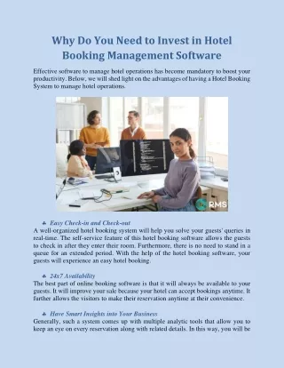 Why Do You Need to Invest in Hotel Booking Management Software