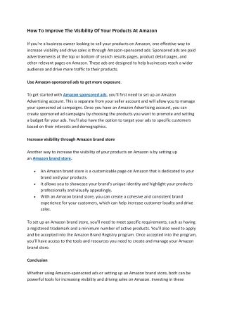 how to improve the visibility of your products