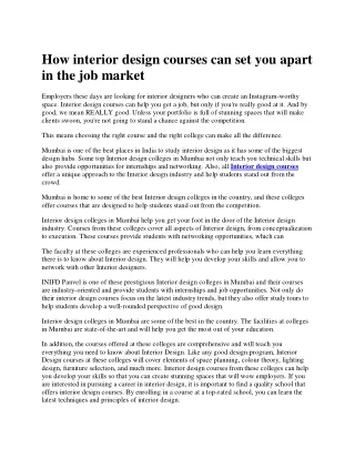How an interior design courses can set you apart in the job market