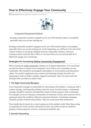 How to Effectively Engage Your Community - Jambo