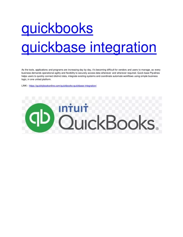quickbooks quickbase integration
