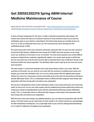 get 2005012022y6 spring abim internal medicine