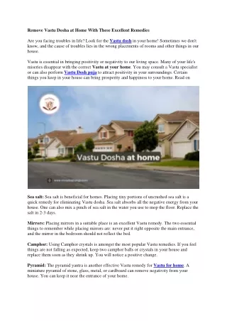 remove vastu dosha at home with these excellent