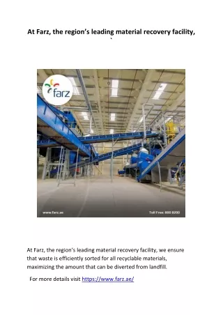 At Farz, the region’s leading material recovery facility,
