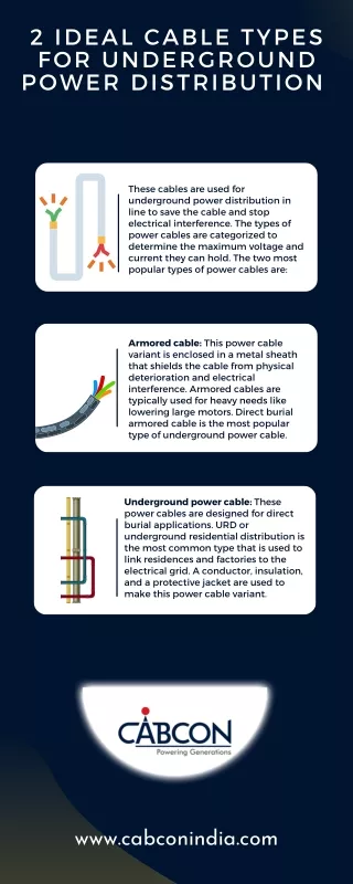 2 Ideal Cable Types for Underground Power Distribution