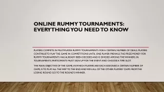 Online Rummy Tournaments