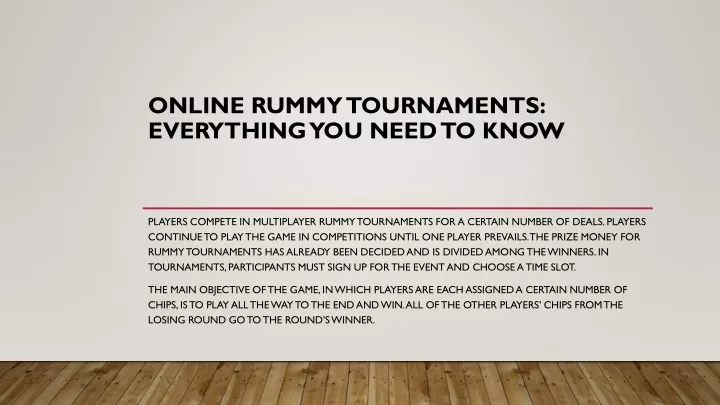 online rummy tournaments everything you need to know
