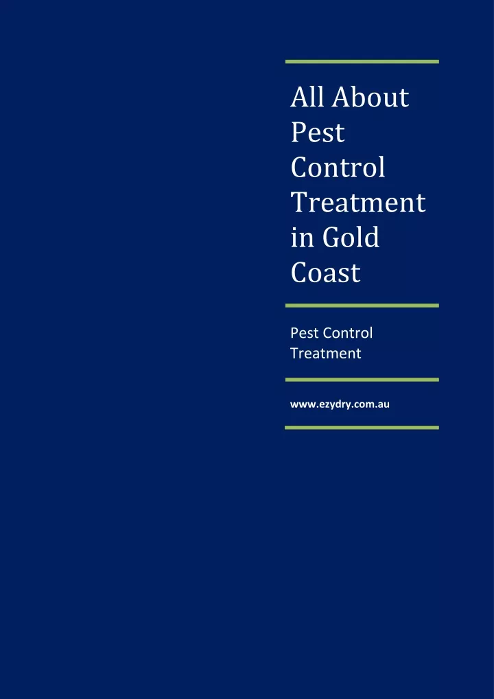 all about pest control treatment in gold coast
