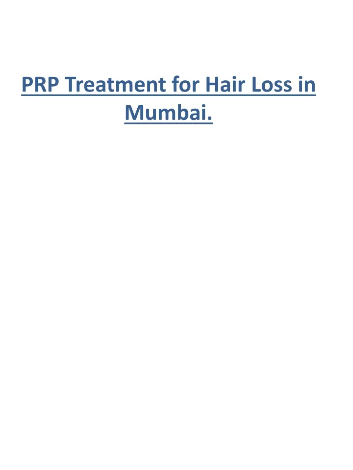 prp treatment for hair loss in mumbai