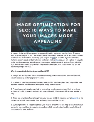 Image Optimization For SEO_ 10 Ways To Make Your Images More Appealing