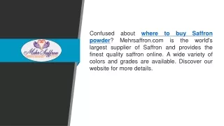 Where to Buy Saffron Powder  Mehrsaffron.com