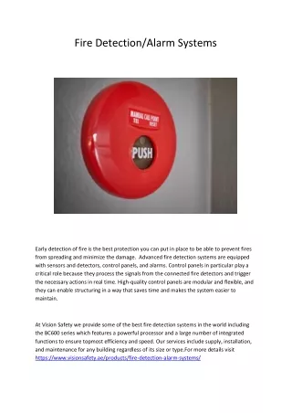 fire detection alarm systems