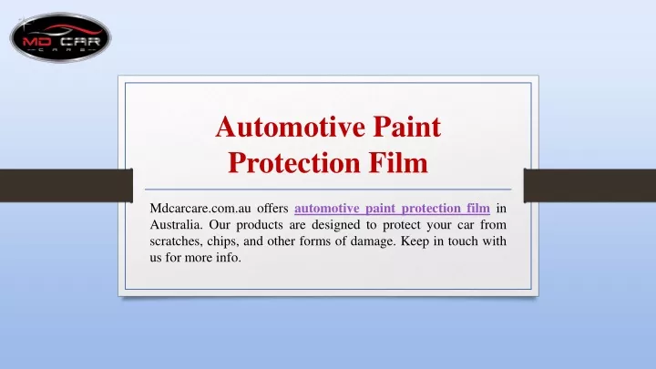 automotive paint protection film
