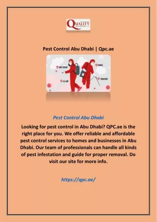 Pest Control Abu Dhabi | Qpc.ae