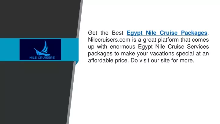 get the best egypt nile cruise packages