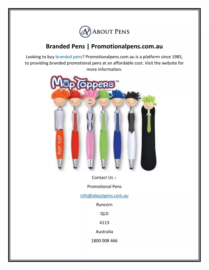 branded pens promotionalpens com au