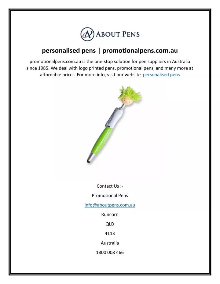 personalised pens promotionalpens com au