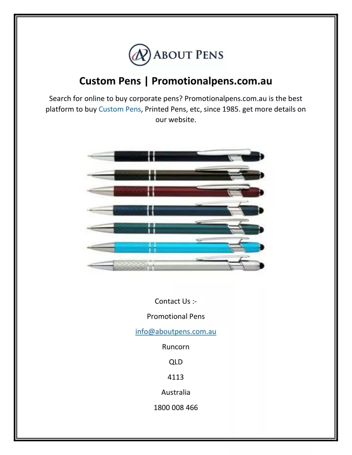 custom pens promotionalpens com au