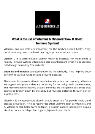 What is the use of Vitamins.pdf