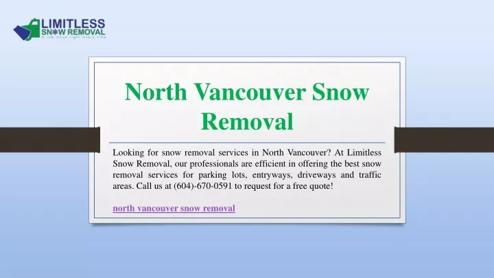 north vancouver snow removal