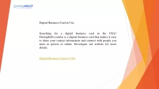 digital business card in usa searching