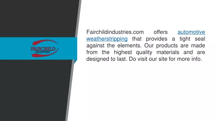 fairchildindustries com offers automotive