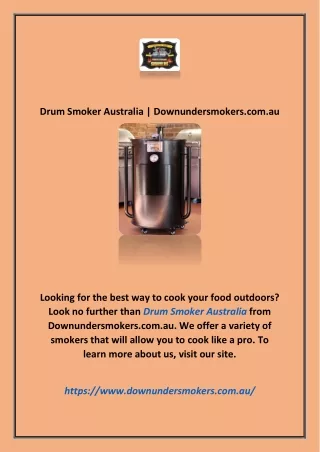 Drum Smoker Australia | Downundersmokers.com.au